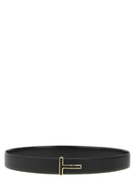 Black Logo buckle reversible belt 1