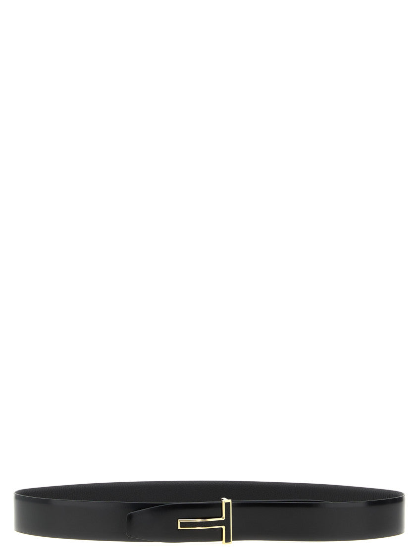 Black Logo buckle reversible belt 2
