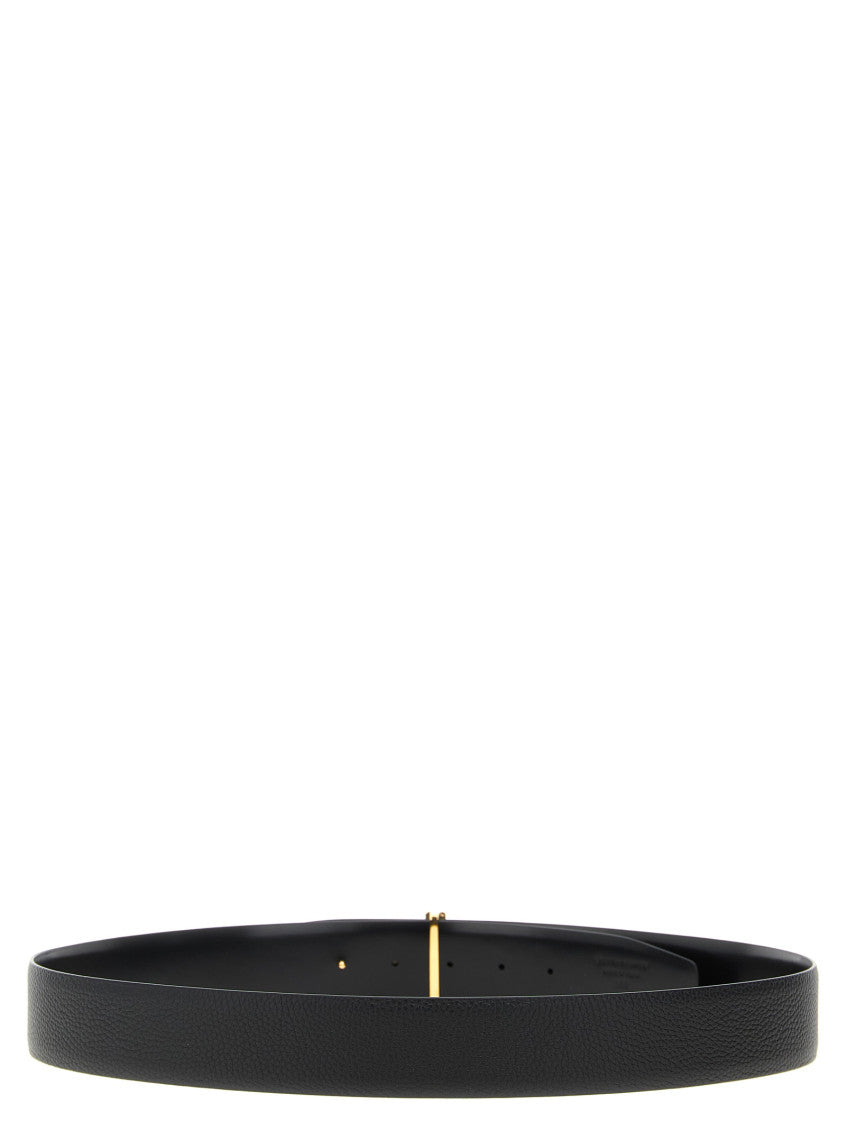 Black Logo buckle reversible belt 3