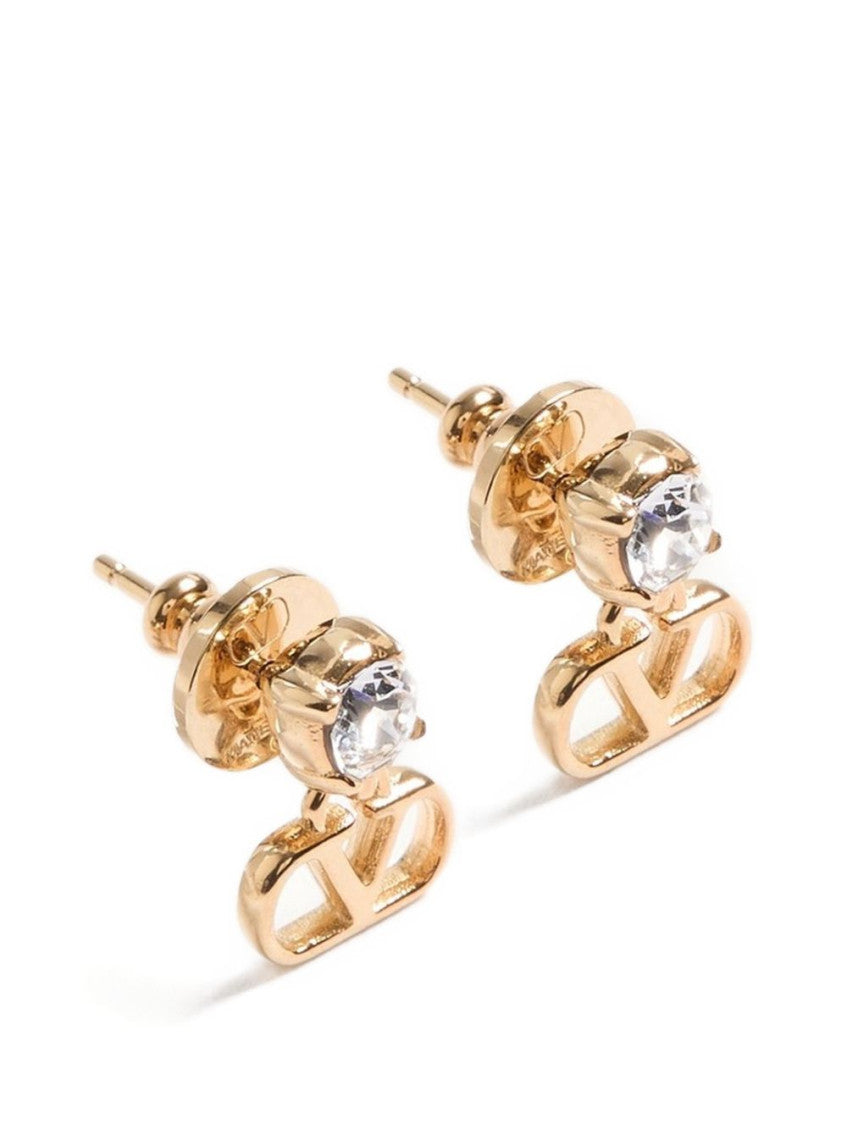 Golden VLogo Signature Drop Earrings 4