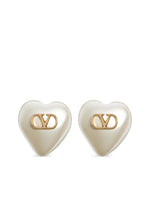 White VLogo Signature Stud Earrings 1
