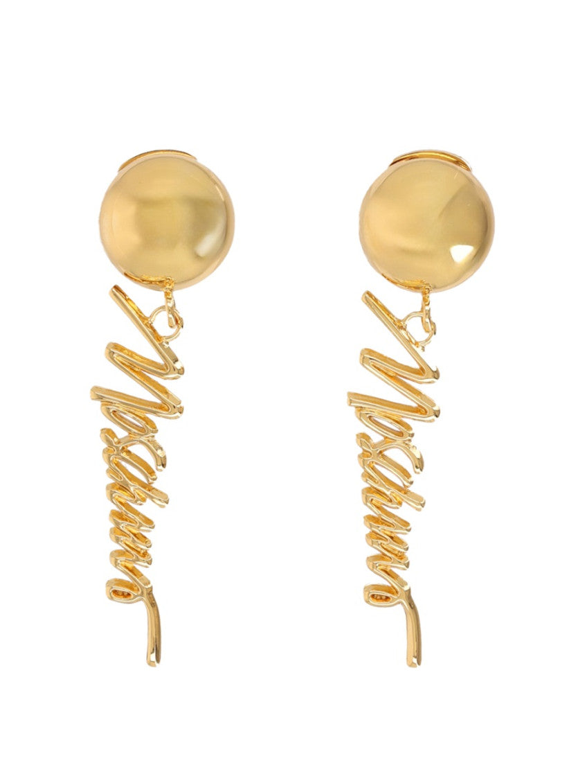 Golden Logo Drop Earrings 1