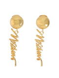 Golden Logo Drop Earrings 1