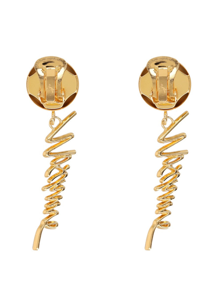 Golden Logo Drop Earrings 2