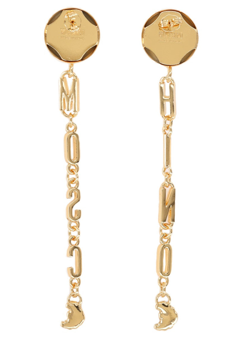 Golden Logo Drop Earrings 2