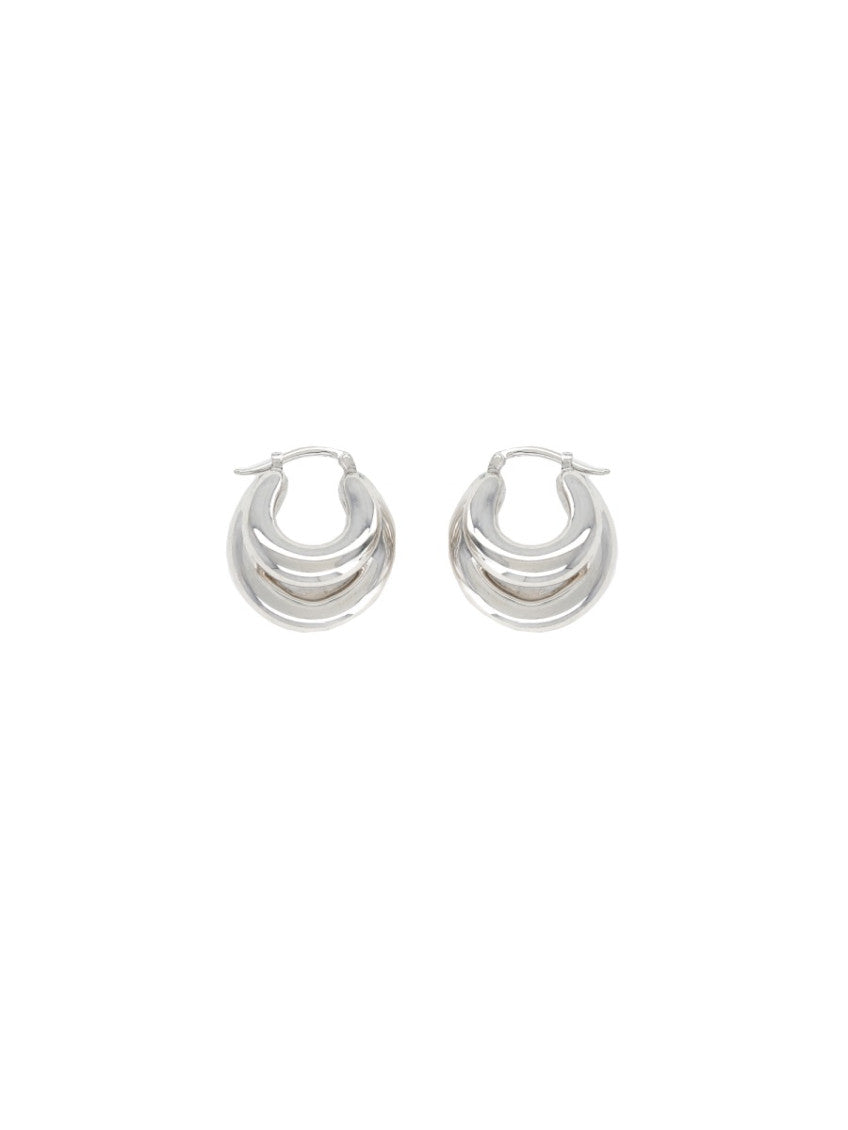 Silver Blow Up Huggies Earrings 1
