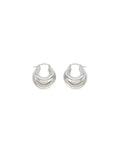Silver Blow Up Huggies Earrings 1