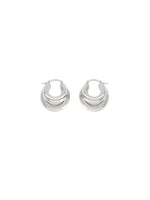 Silver Blow Up Huggies Earrings 1