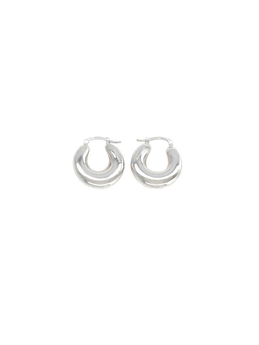 Silver Blow Up Huggies Earrings 2