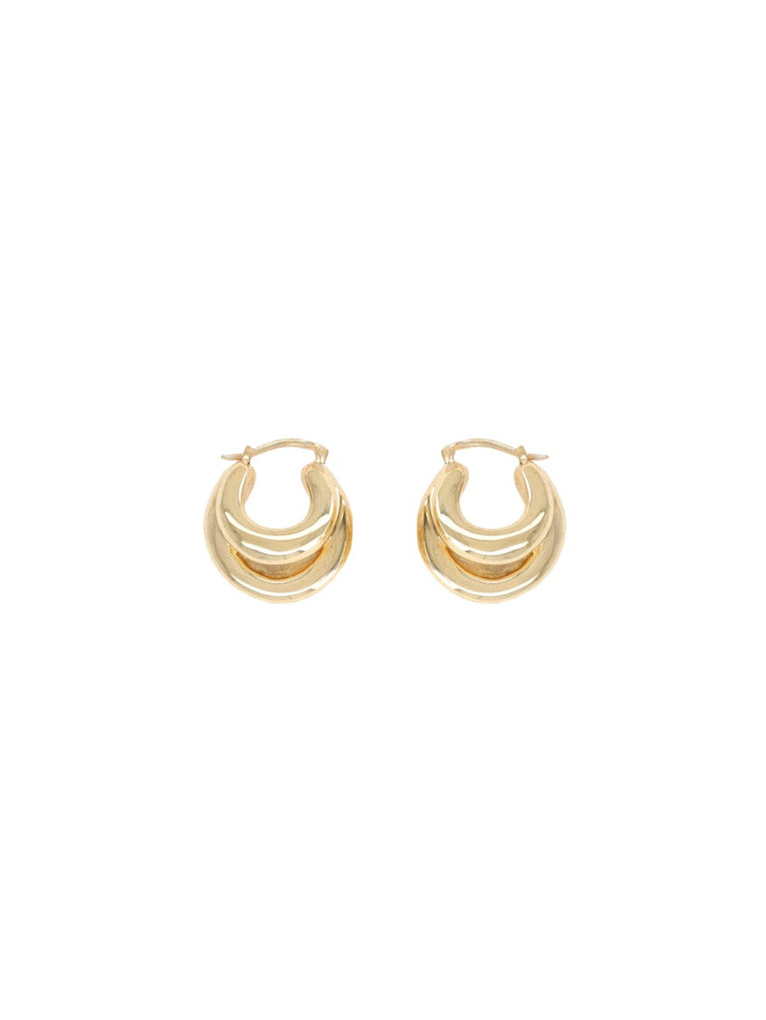 Golden Blow Up Huggies Earrings 1