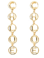 Golden Logo Drop Earrings 1