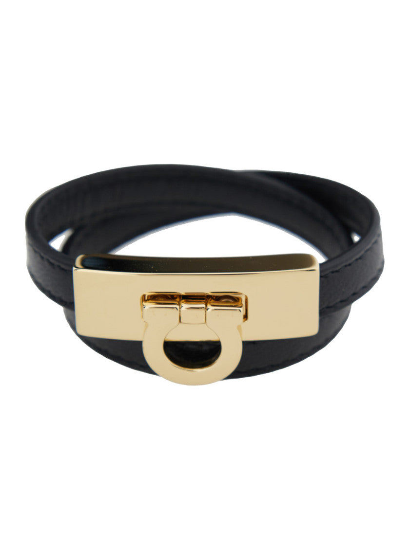 Black 'Gancini' Black Double Twist Bracelet 1