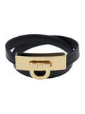 Black 'Gancini' Black Double Twist Bracelet 1