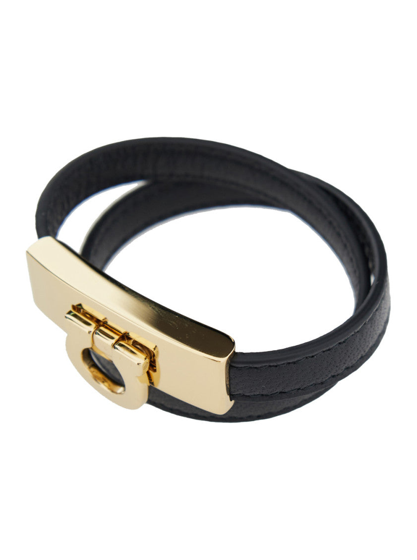 Black 'Gancini' Black Double Twist Bracelet 2