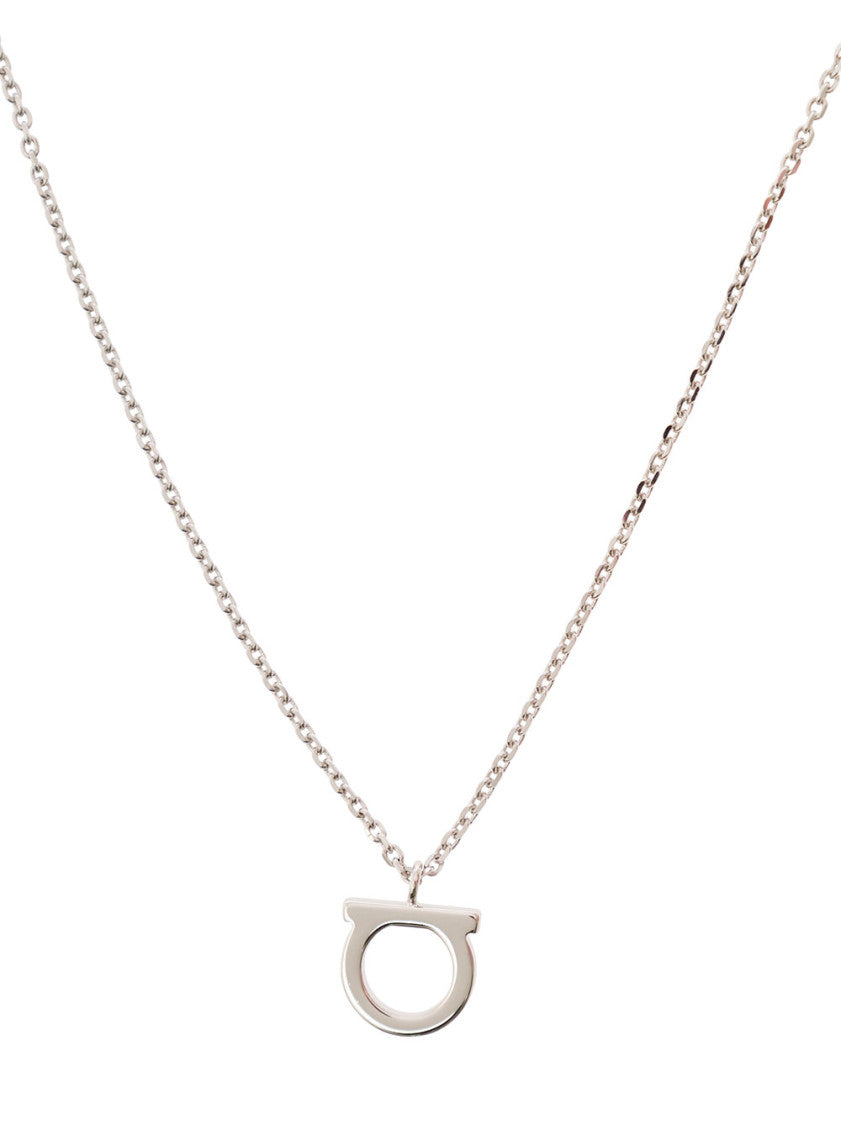 Gold Silver-Colored Necklace With Gancini 2