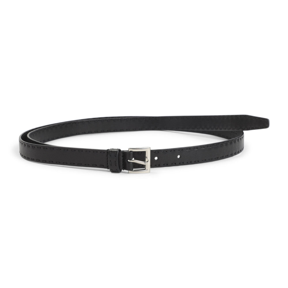 Black Solid Buckle Belt 1