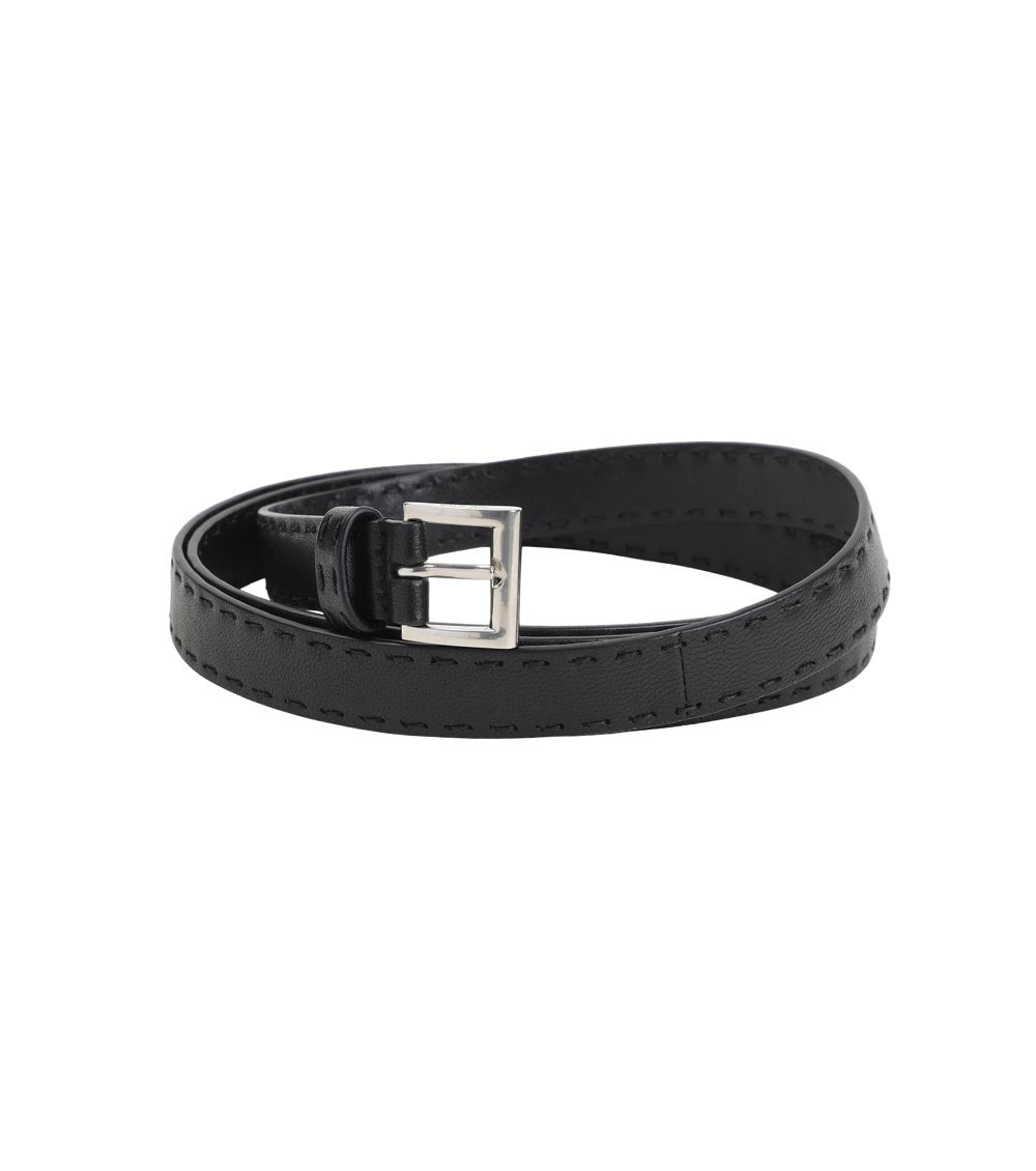 Black Solid Buckle Belt 2
