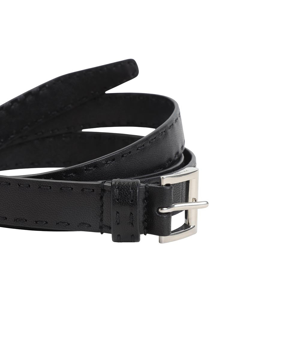 Black Solid Buckle Belt 3