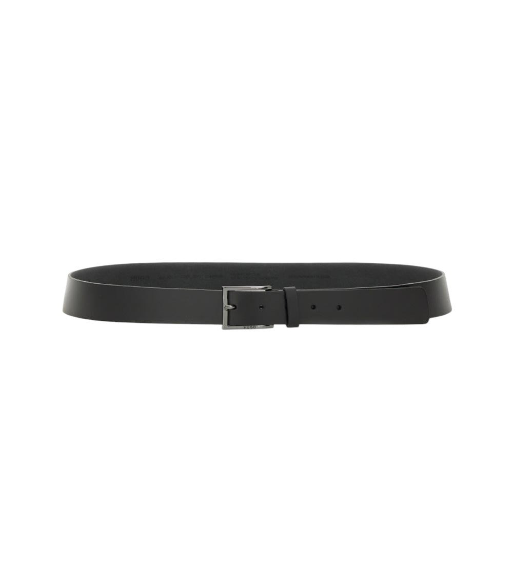 Black Solid Buckle Belt 1
