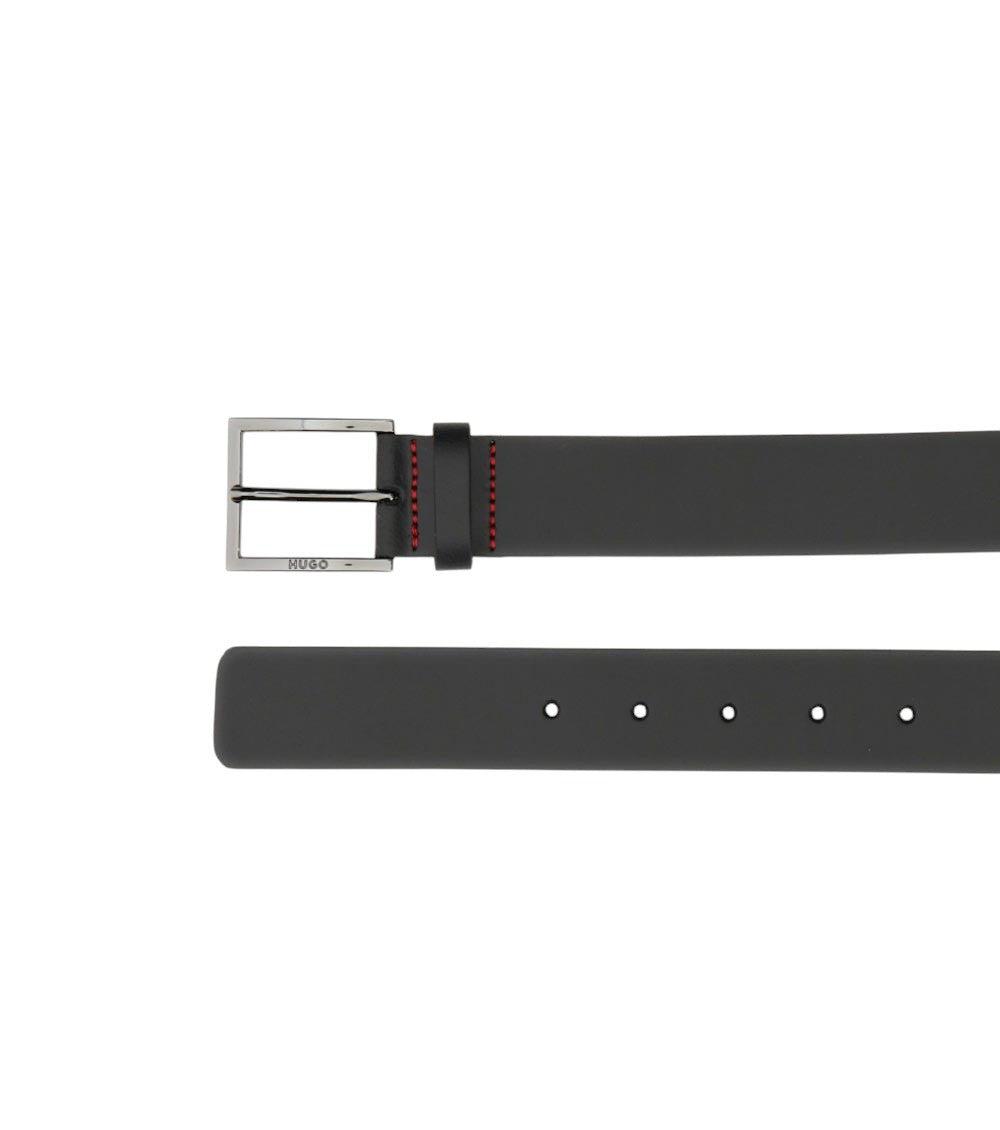 Black Solid Buckle Belt 3