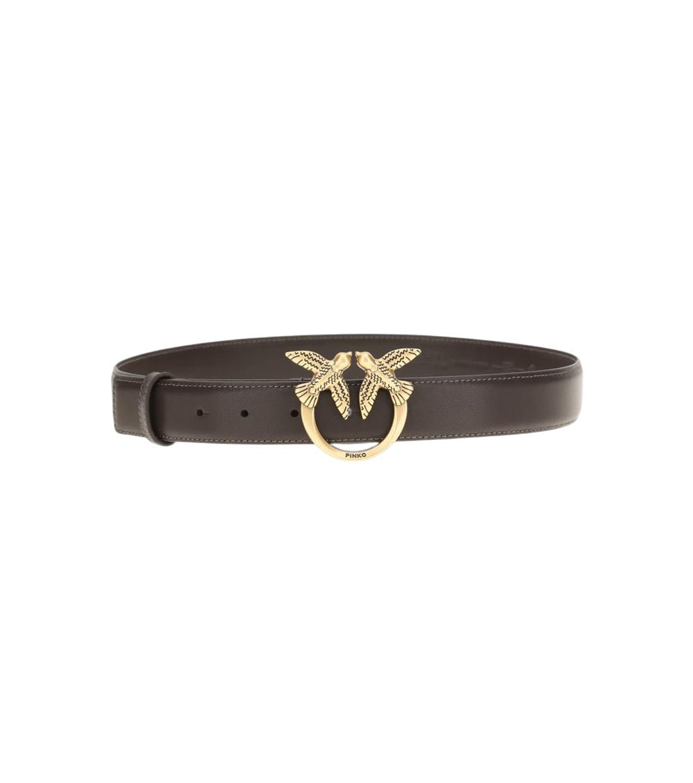 Dark Brown Love Birds Solid Belt 1