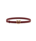 Burgundy Red Love Birds Solid Belt 1