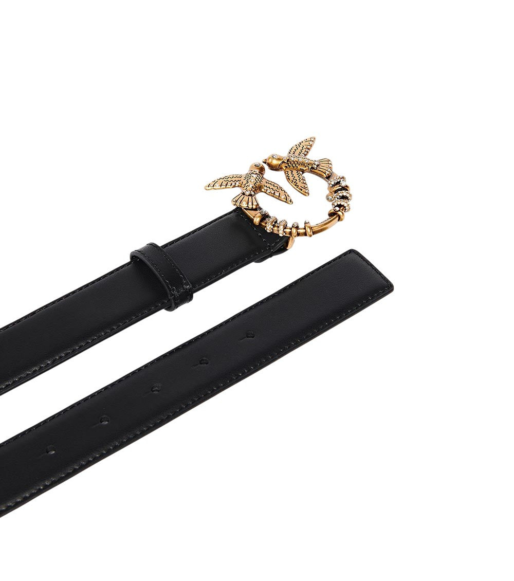 Black Love Birds Solid Belt 2