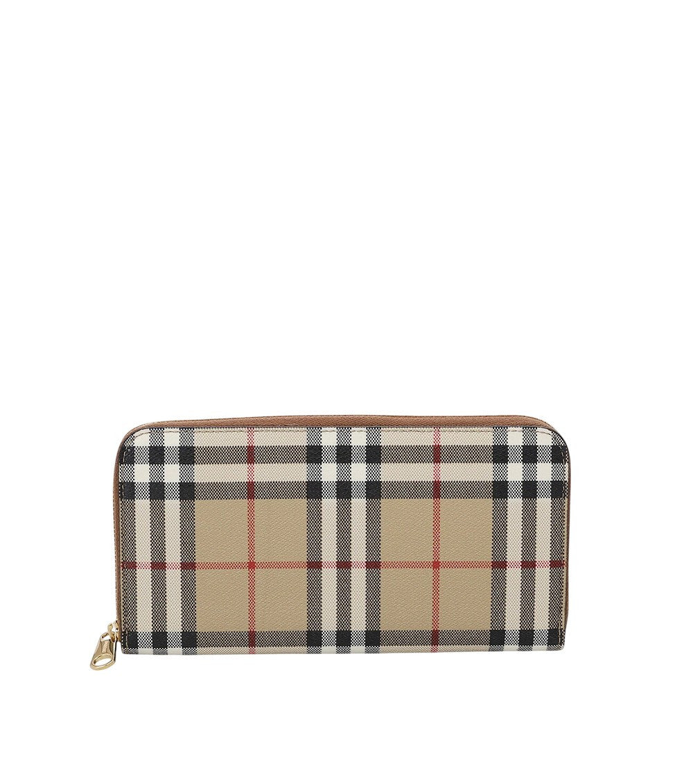 Beige Elmore Checks Wallet 1