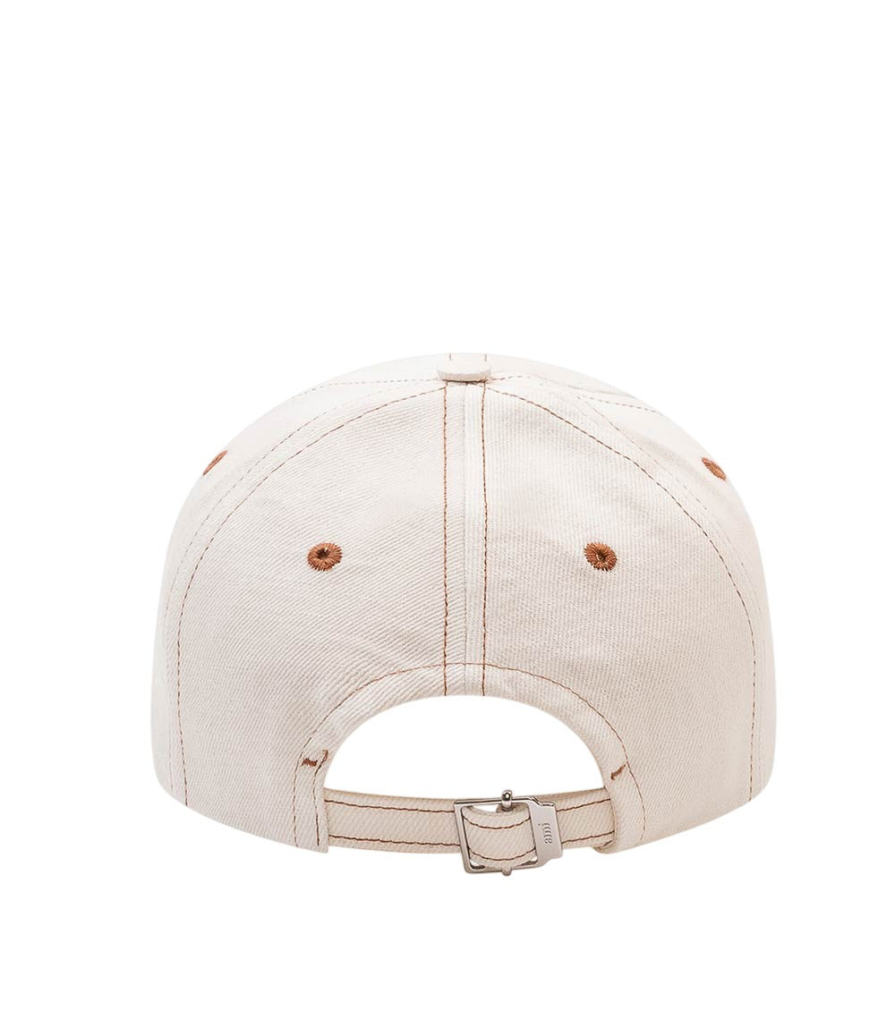Off White Solid Baseball Cap 3