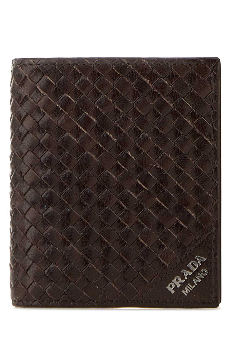 Dark Brown Minuteria Woven Wallet 1