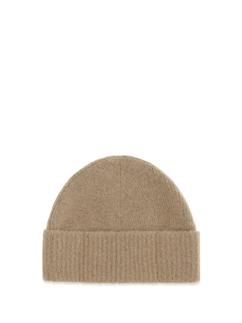 Beige Solid Beanie Cap 2