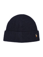 Dark Blue Knitted Beanie Cap 1