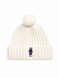 Off White Rib Knitted Beanie Cap 1