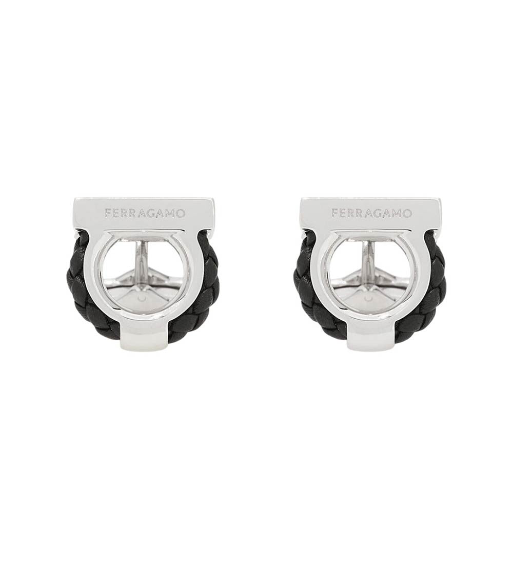 Silver Braided Gancini Cufflinks 1