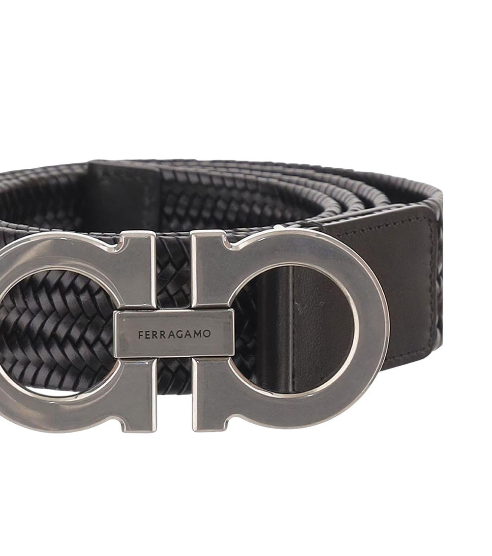 Black Woven Buckle Belt 3