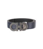 Navy Blue Gancini Buckle Belt 1