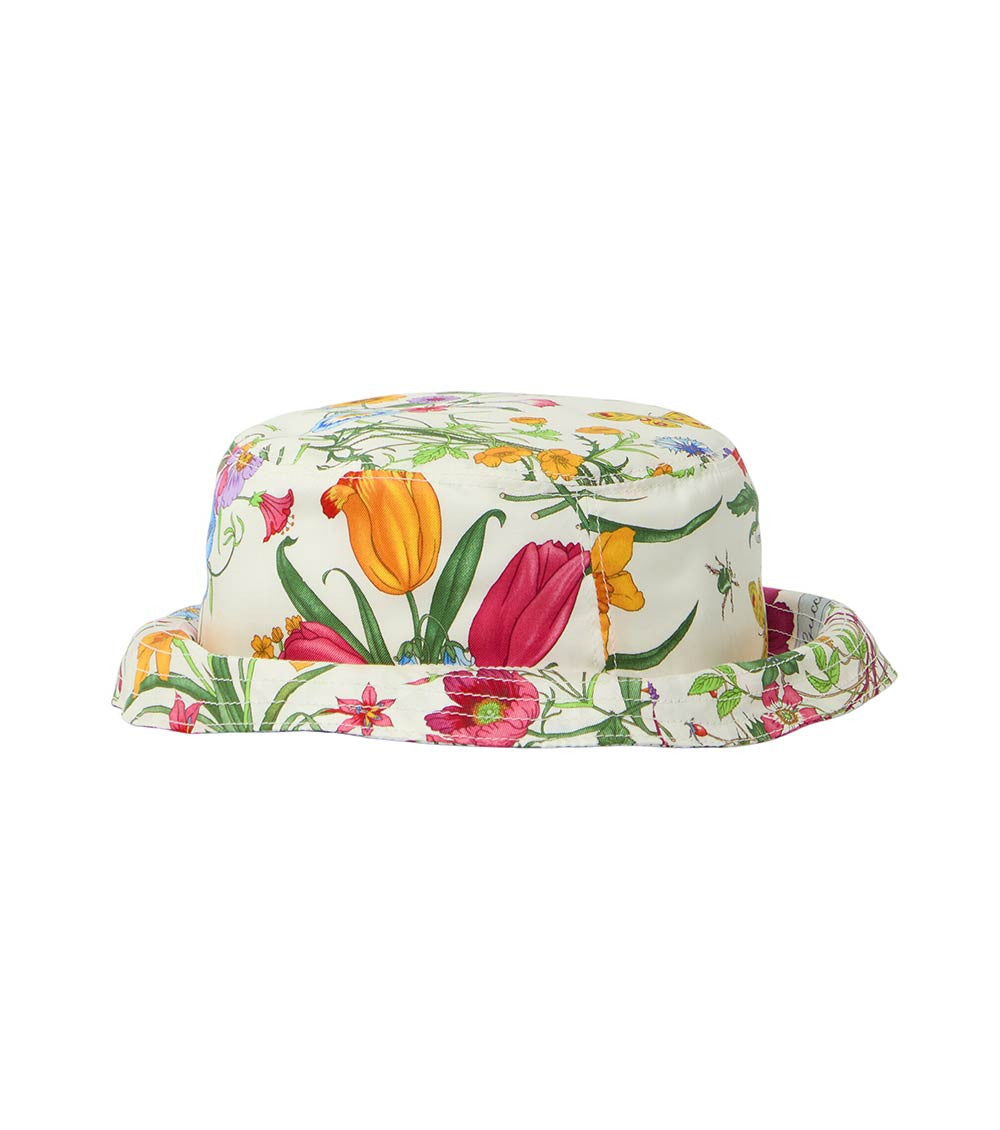 White Floral Bucket Hat 1