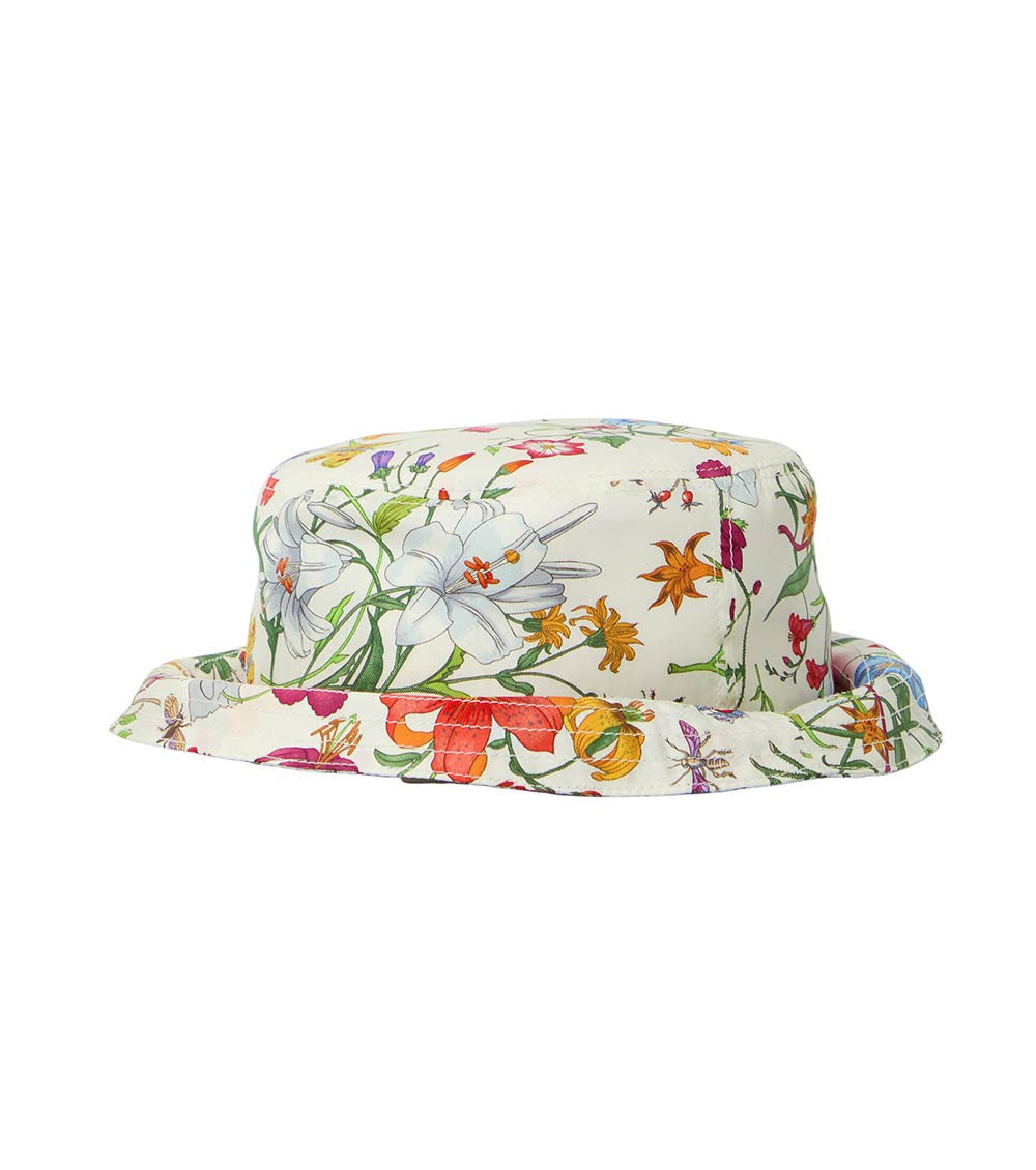 White Floral Bucket Hat 2
