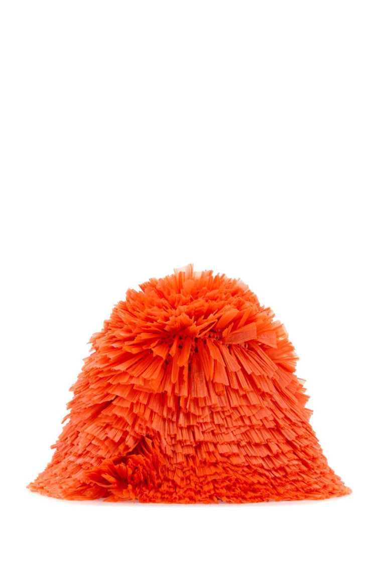 Orange Raffia Bucket Hat 1