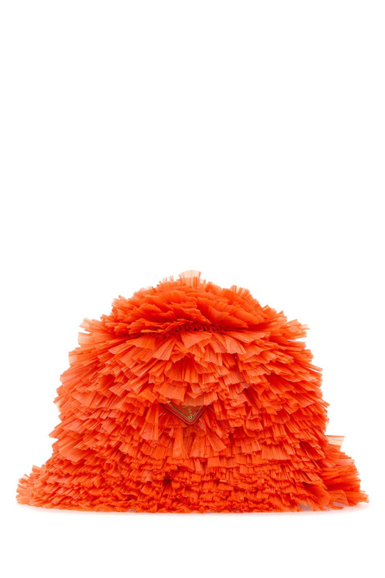 Orange Raffia Bucket Hat 2