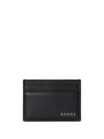Black Logo leather card case 1