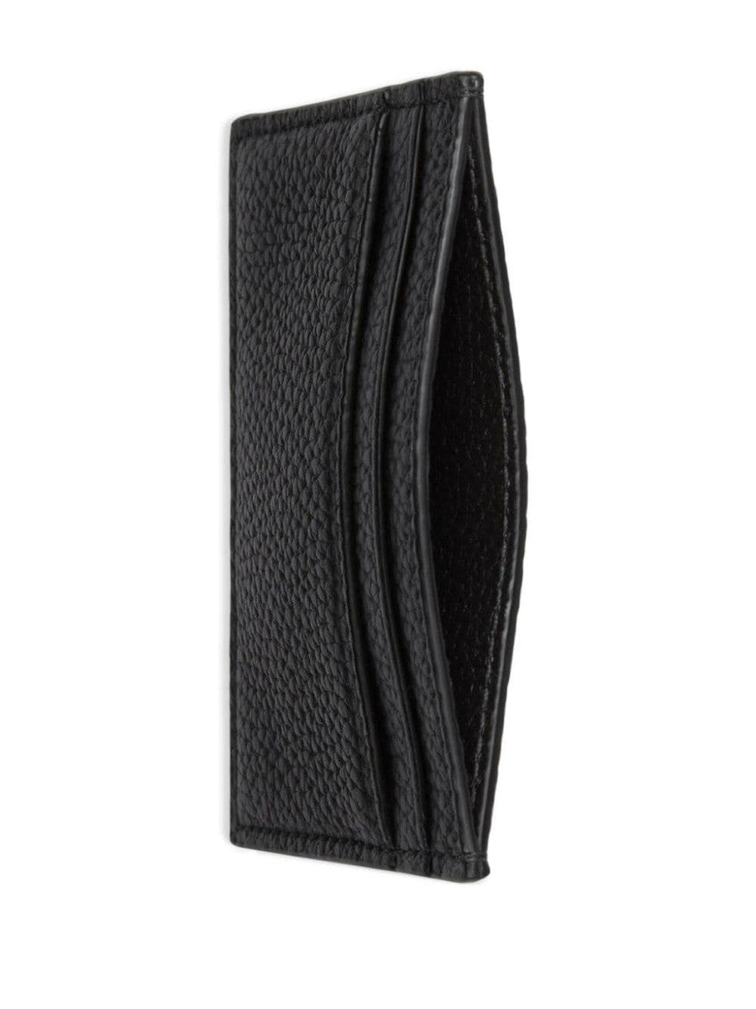 Black Logo leather card case 2