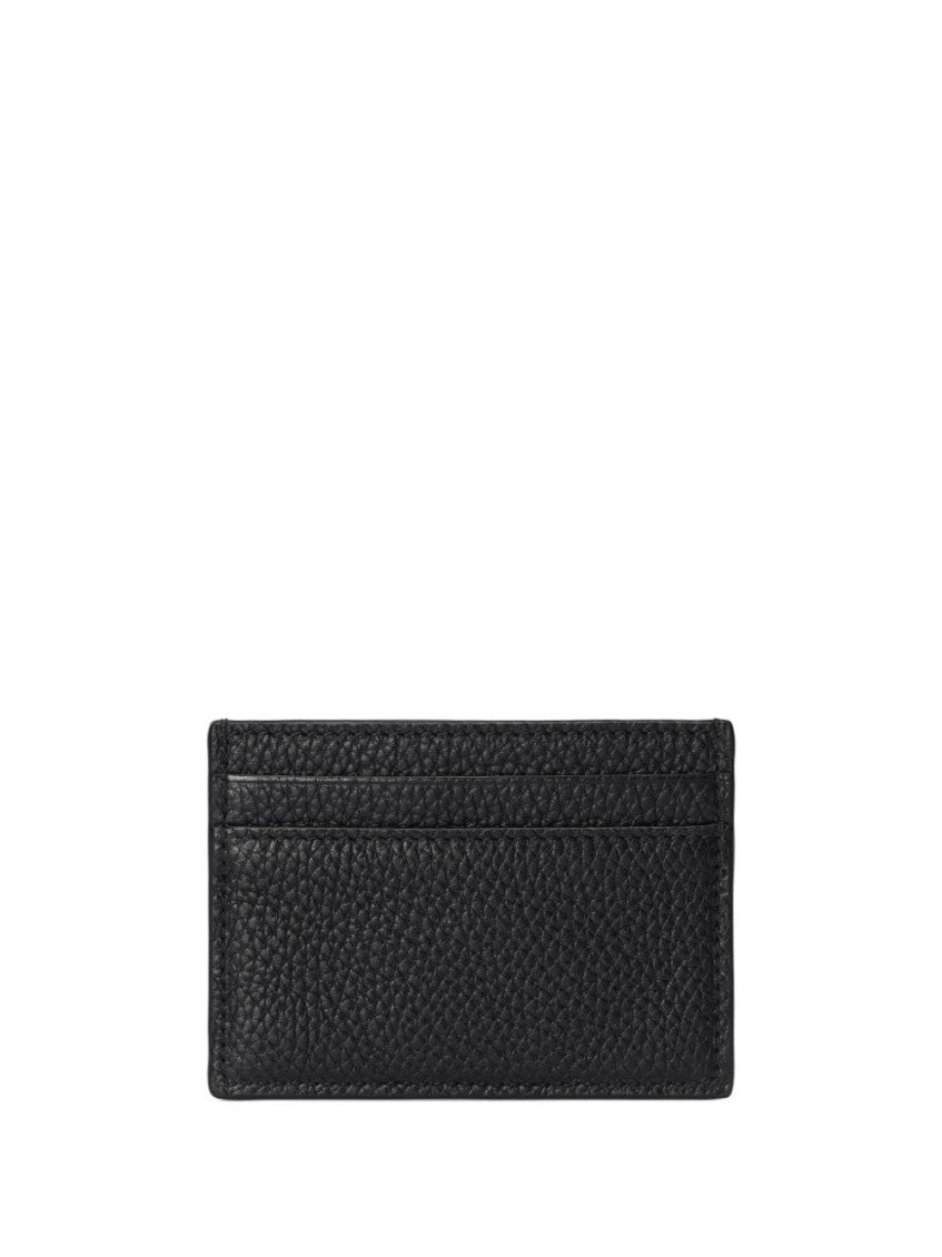 Black Logo leather card case 3