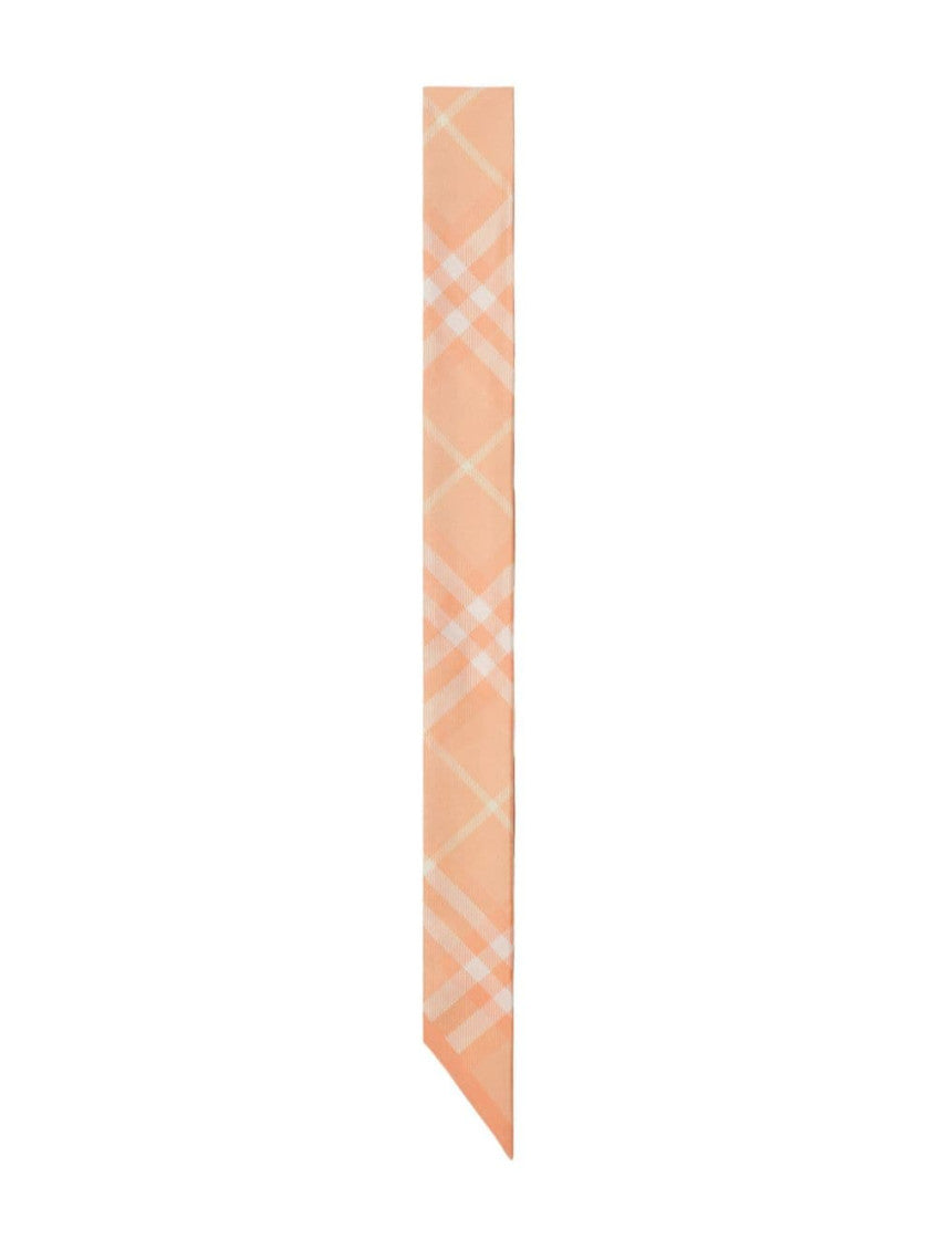 Pink Checked silk scarf 2