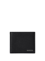 Black Logo Leather Bi-fold Wallet 1