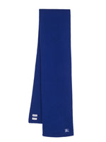 Blue Wool And Cahmere Blend Ribbed Scarf 1