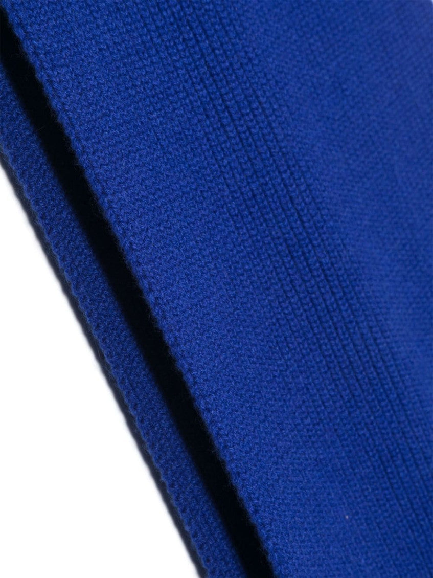 Blue Wool And Cahmere Blend Ribbed Scarf 3