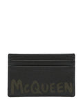 Black Logo Leather Credit Card Case 1