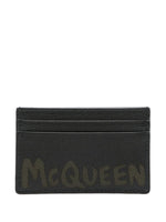 Black Logo Leather Credit Card Case 1