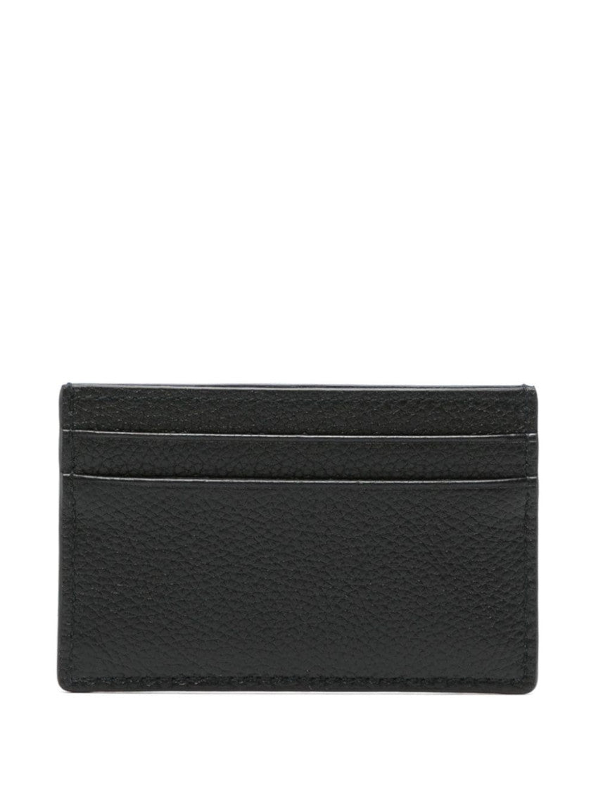 Black Logo Leather Credit Card Case 3